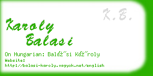 karoly balasi business card